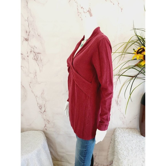 Soon Maternity Riley V-Neck Maternity Sweater Red - Picture 3 of 6